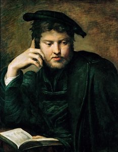 رجل مع كتاب بواسطة بارميجيانينو